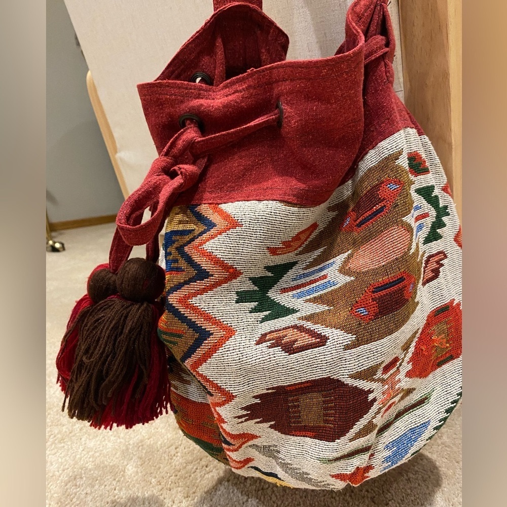 BOHO carpet bag with draw string closure